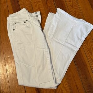 American Eagle Outfitters White Flare Wide Leg Jeans